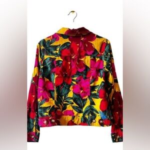 Tahari linen floral jacket